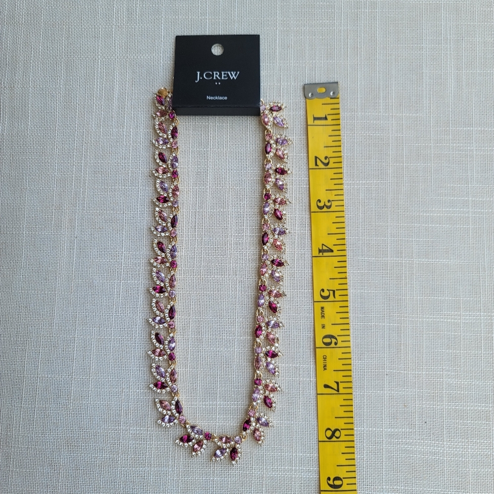 New! J.Crew Red Ruby Ted Crystal leaves statement necklace NWT - Picture 6 of 8